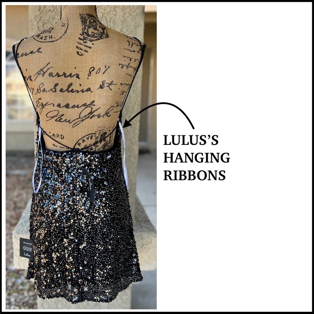 Lulus Force of Fashion Black Backless Sequin Mini Dress Size Small NWTs - Picture 4 of 7